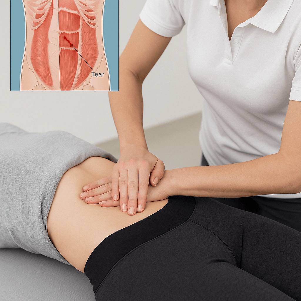 Tratamiento del desgarro abdominal