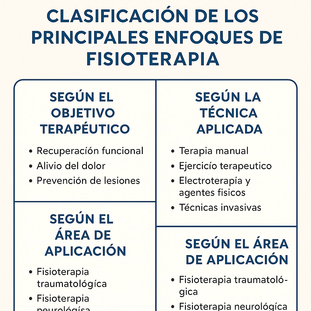 clasificación de los principales enfoques de la fisioterapia