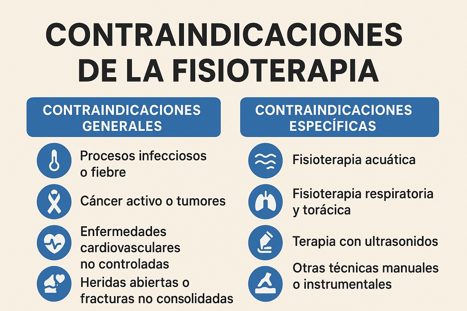 Fisioterapia y sus contraindicaciones