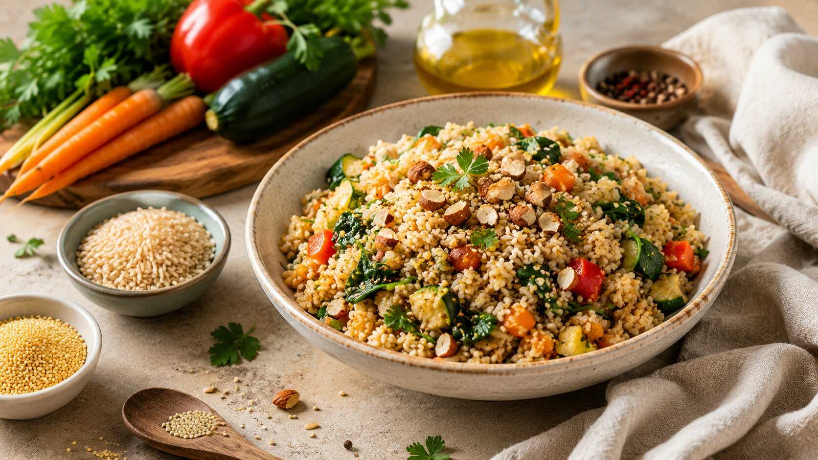 Bowl de arroz con mijo