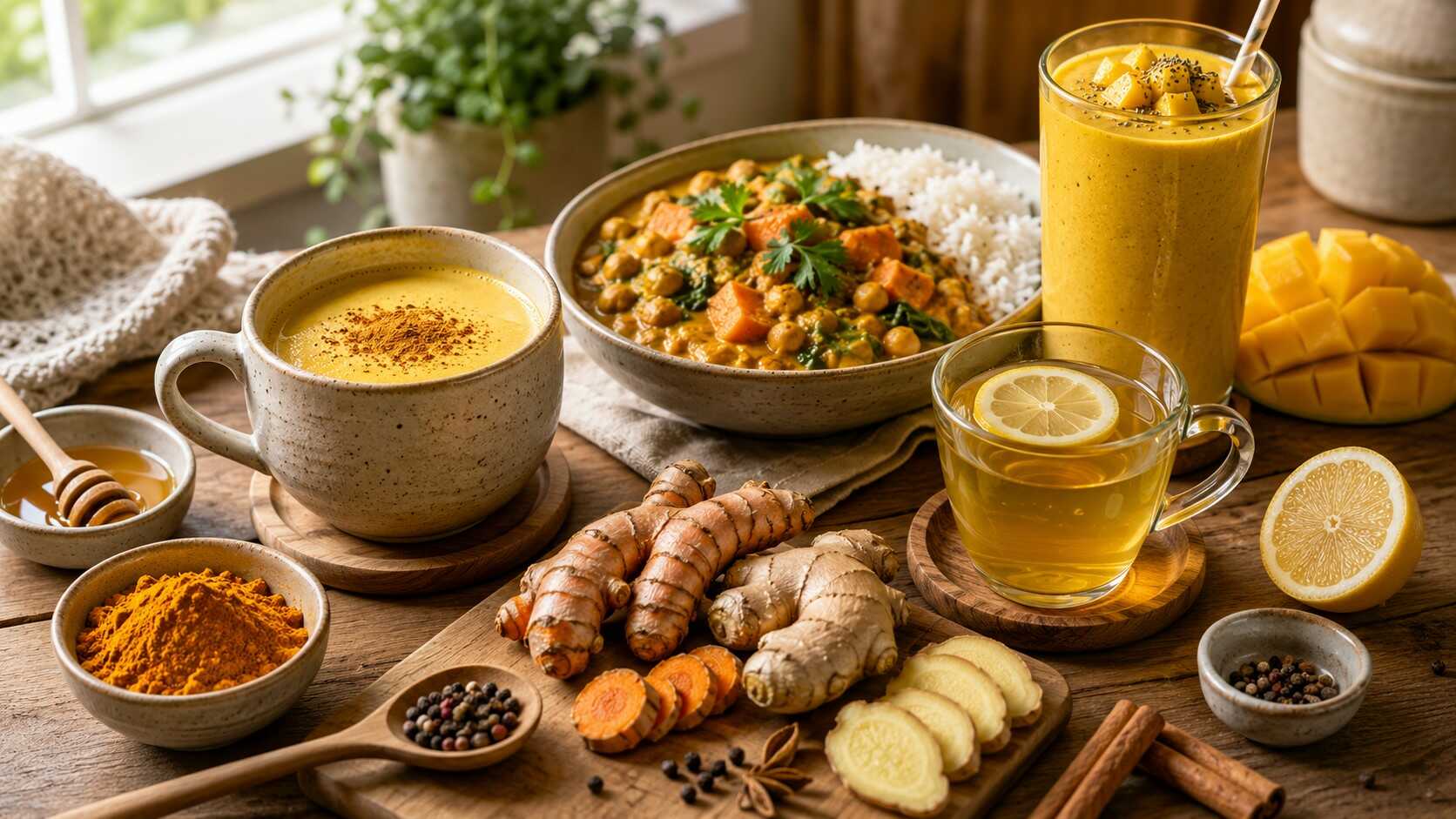 recetas saludables con cúrcuma y jengibre